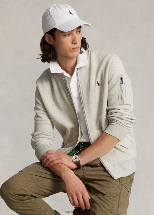 veste bomber à double maille 46T60T568 Hommes Ralph Lauren bruyère sport léger