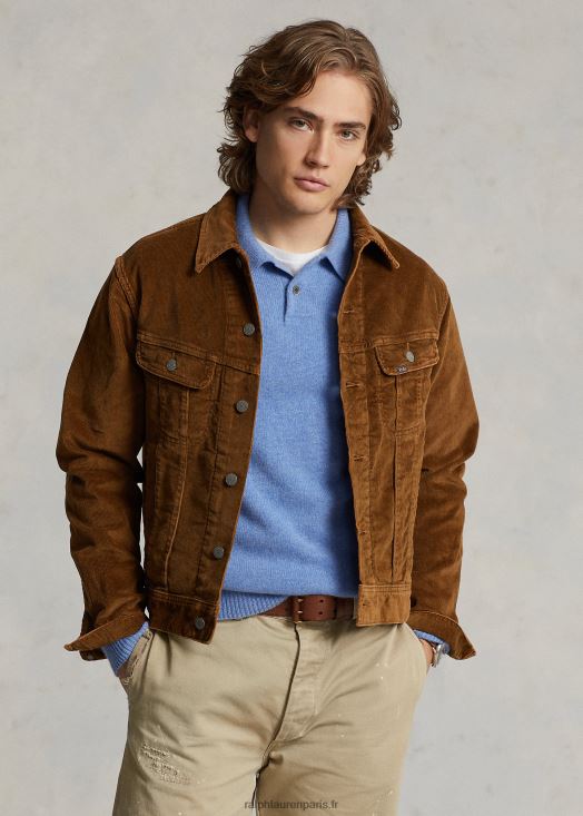 veste camionneur en velours côtelé stretch 46T60T8492 Hommes Ralph Lauren kaki