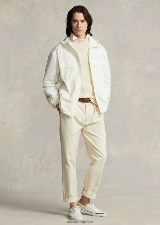veste à capuche déperlante 46T60T8381 Hommes Ralph Lauren lavage de pont blanc