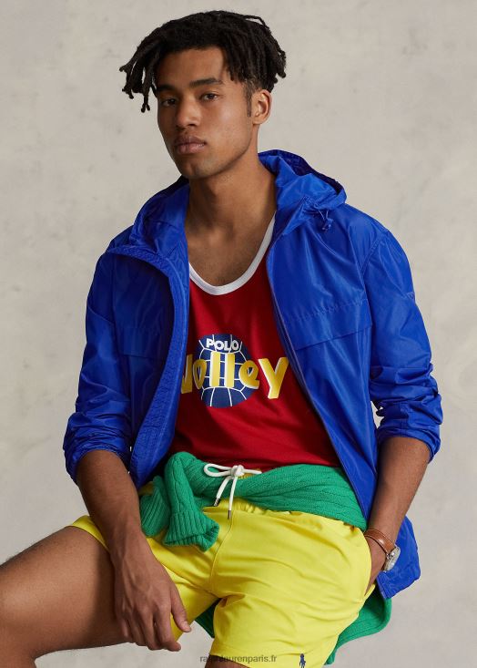 veste à capuche déperlante 46T60T8383 Hommes Ralph Lauren royale du pacifique