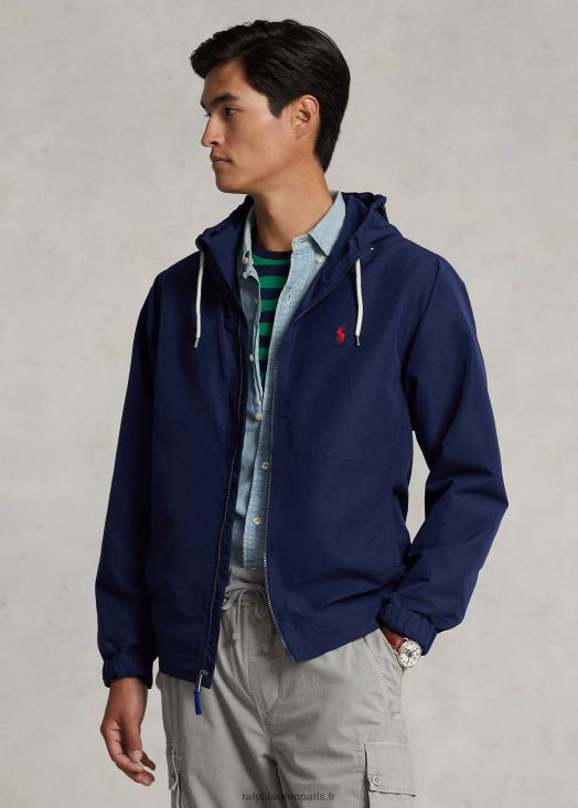 veste à capuche déperlante compressible 46T60T1207 Hommes Ralph Lauren marine de newport