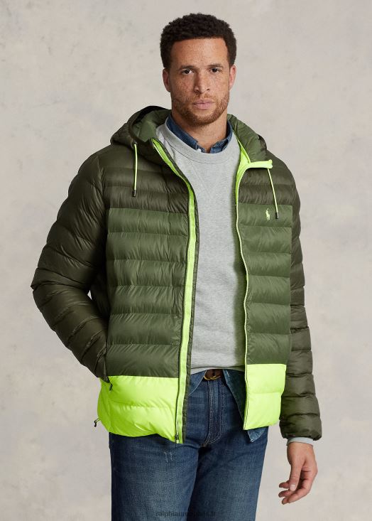 veste à capuche déperlante compressible 46T60T1910 Hommes Ralph Lauren multi sauge noire