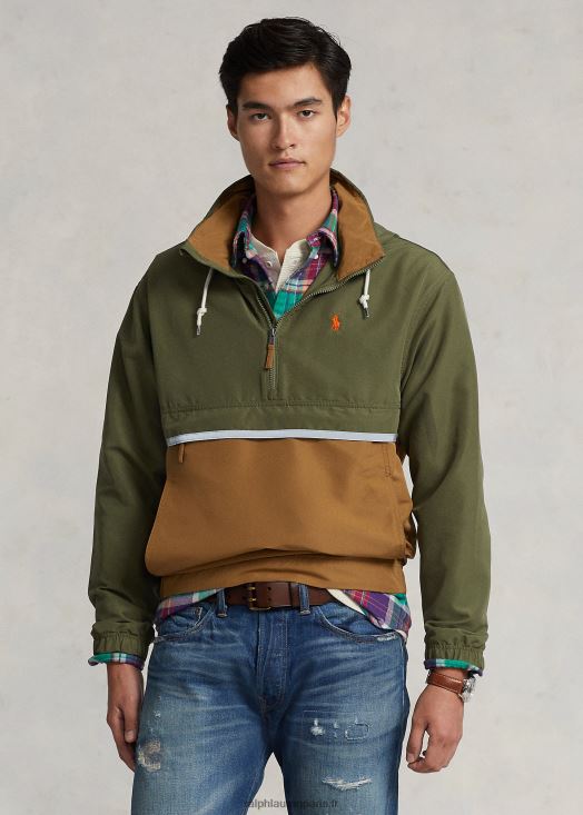 veste à capuche déperlante compressible 46T60T8509 Hommes Ralph Lauren expédition bronzage multi