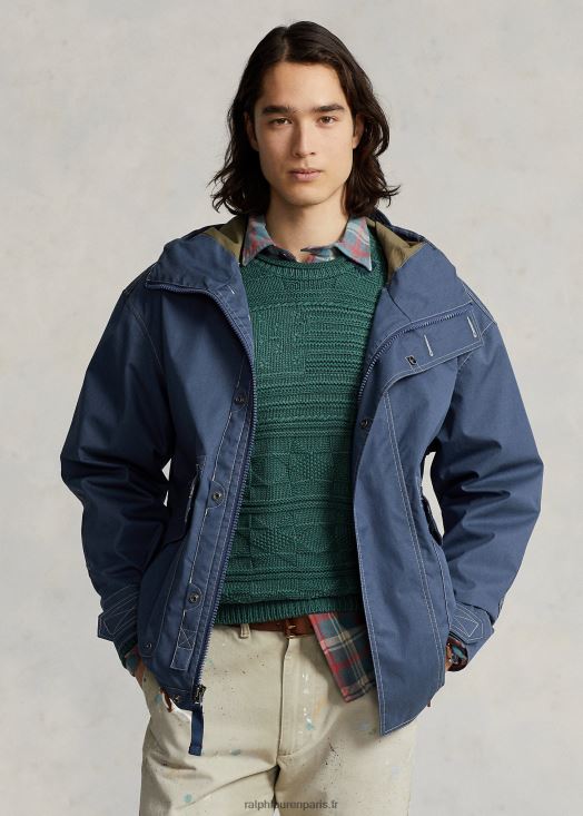 veste à capuche en sergé 46T60T1269 Hommes Ralph Lauren corsaire bleu