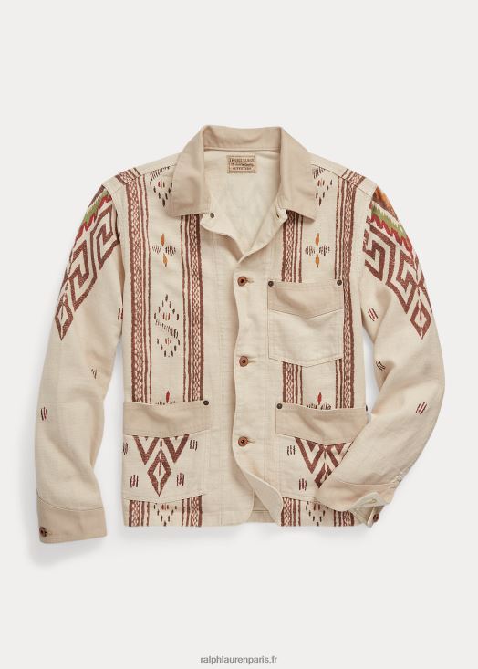 veste chemise en lin et coton 46T60T8703 Hommes Ralph Lauren multi pierre