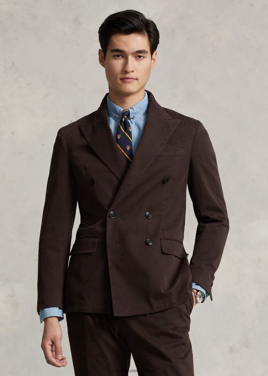 veste de costume chino polo soft stretch 46T60T8602 Hommes Ralph Lauren marron foncé