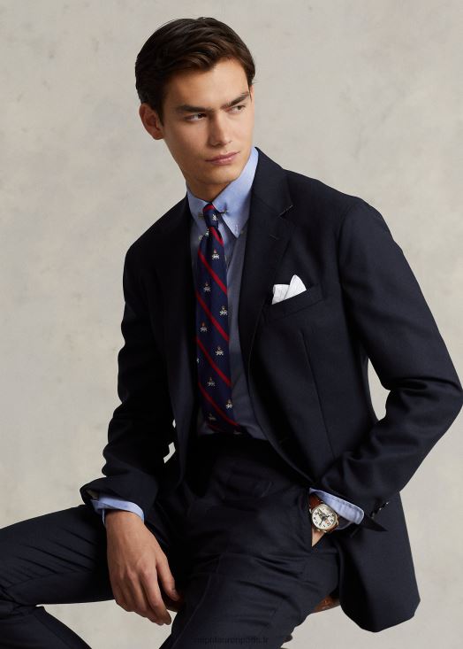 veste de costume oxford polo en laine douce 46T60T540 Hommes Ralph Lauren marine