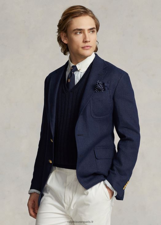 veste de costume polo en lin doux 46T60T1167 Hommes Ralph Lauren marine