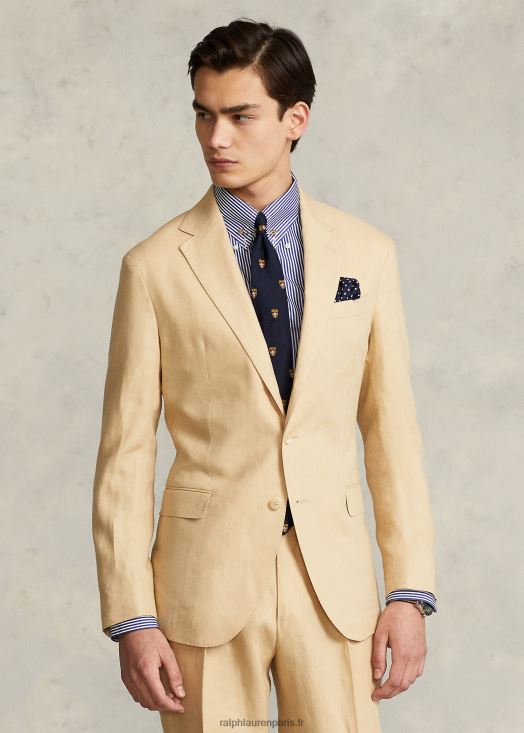 veste de costume polo en lin doux 46T60T748 Hommes Ralph Lauren paille