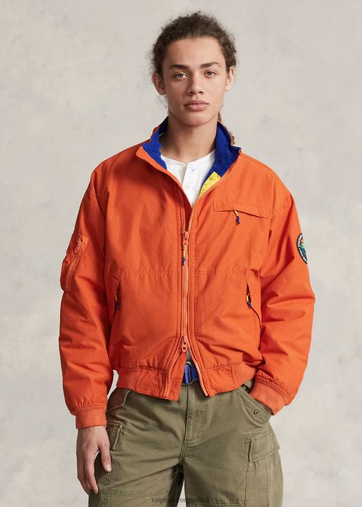 veste imperméable doublée polaire 46T60T962 Hommes Ralph Lauren collège orange