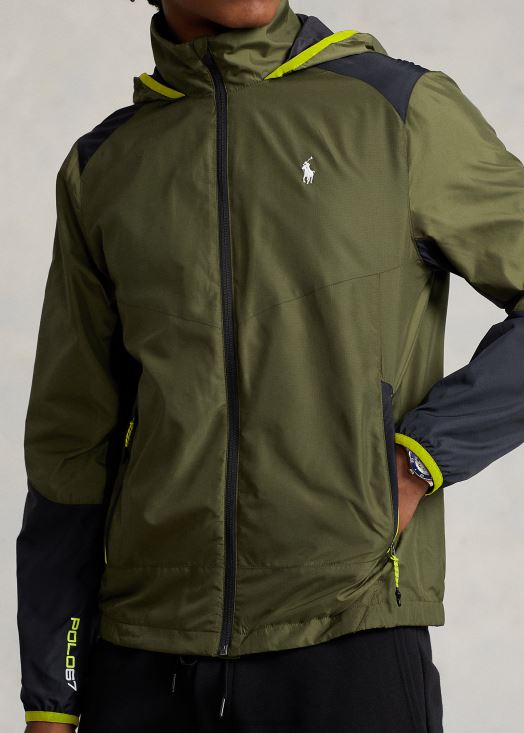 veste ripstop déperlante 46T60T127 Hommes Ralph Lauren sauge foncé/noir