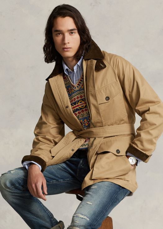 veste ventile ceinturée 46T60T1285 Hommes Ralph Lauren désert kaki