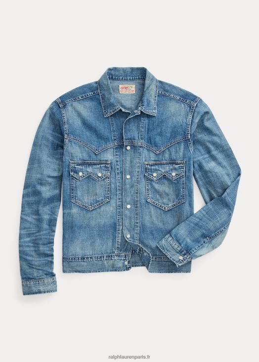 veste western en denim indigo hewson 46T60T1717 Hommes Ralph Lauren lavage hewson