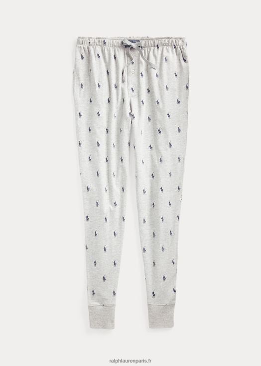 jogger de nuit en coton poney all-over 46T60T610 Hommes Ralph Lauren andover chiné/marine