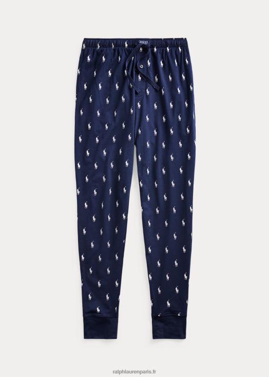 jogger de nuit en coton poney all-over 46T60T611 Hommes Ralph Lauren croisière marine/nevis