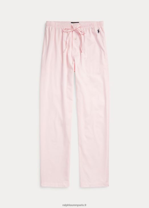 pantalon de pyjama en coton oxford 46T60T8570 Hommes Ralph Lauren oxford rose/bleu marine croisière