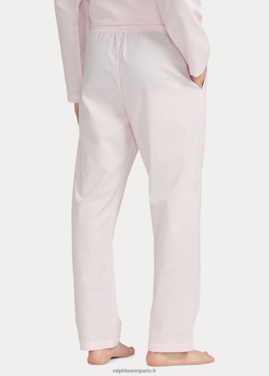 pantalon de pyjama en coton oxford 46T60T8570 Hommes Ralph Lauren oxford rose/bleu marine croisière