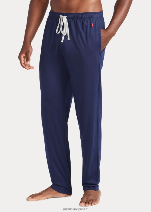 pantalon de pyjama en jersey de coton mélangé 46T60T230 Hommes Ralph Lauren bleu marine/andover chiné/rouge