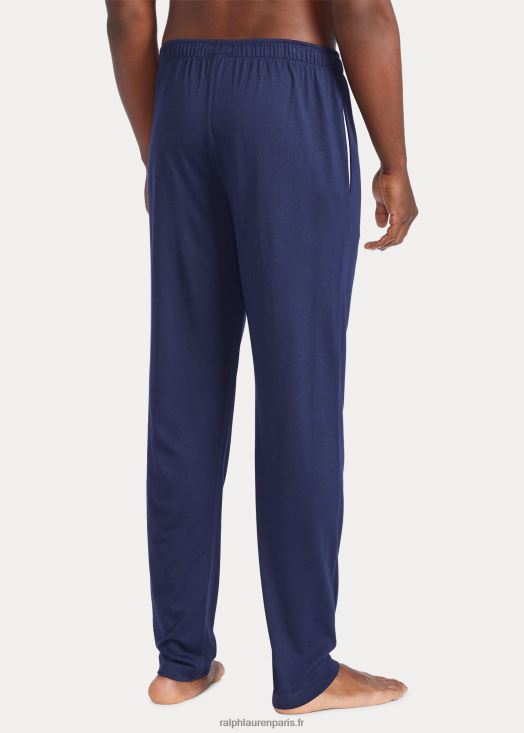pantalon de pyjama en jersey de coton mélangé 46T60T230 Hommes Ralph Lauren bleu marine/andover chiné/rouge
