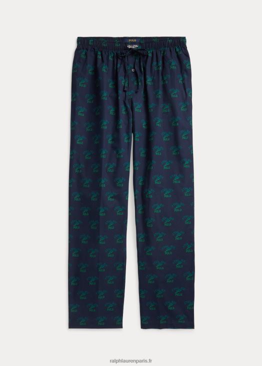 pantalon de pyjama à logo imprimé 46T60T1101 Hommes Ralph Lauren imprimé marine