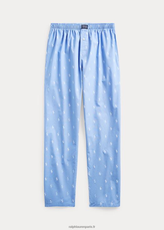 pantalon de pyjama poney signature 46T60T1669 Hommes Ralph Lauren bleu plage/blanc