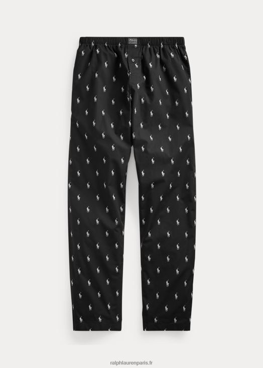 pantalon de pyjama poney signature 46T60T1670 Hommes Ralph Lauren noir blanc