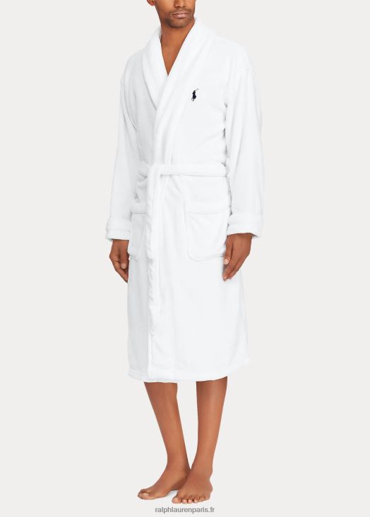 peignoir big pony en coton éponge 46T60T1559 Hommes Ralph Lauren blanc/marine croisière