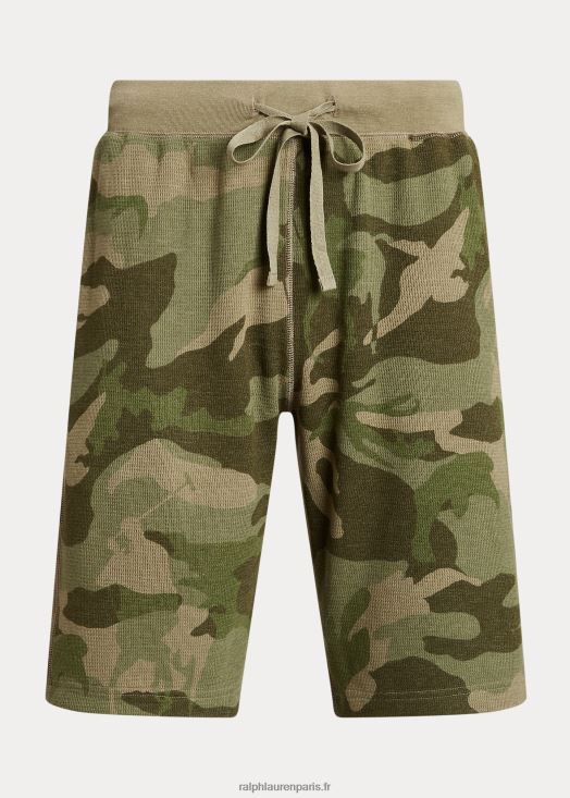 short de nuit en maille gaufrée 46T60T325 Hommes Ralph Lauren camouflage joueur olive