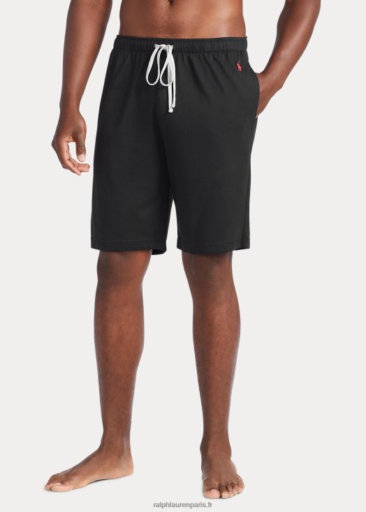 short de pyjama en jersey de coton mélangé 46T60T217 Hommes Ralph Lauren noir/andover chiné/rouge
