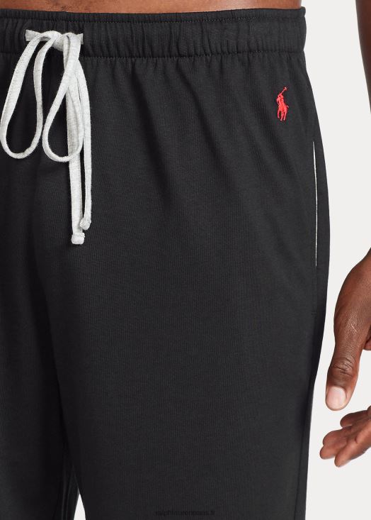 short de pyjama en jersey de coton mélangé 46T60T217 Hommes Ralph Lauren noir/andover chiné/rouge
