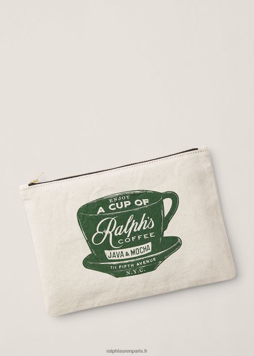 pochette zippée café 46T60T2711 unisexe Ralph Lauren multi blanc/vert pochette zippée café 46T60T2711 unisexe Ralph Lauren multi blanc/vert